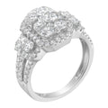 14K White Gold 2 1/4 CTW Diamond Cocktail Cluster Ring