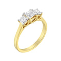 10K Yellow Gold 1KCTW Princess-Cut Diamond Three Stone Band Ring