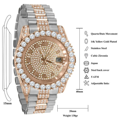 Steel CZ Watch Unisex