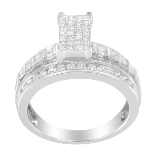 10KT White Gold Diamond Composite Ring