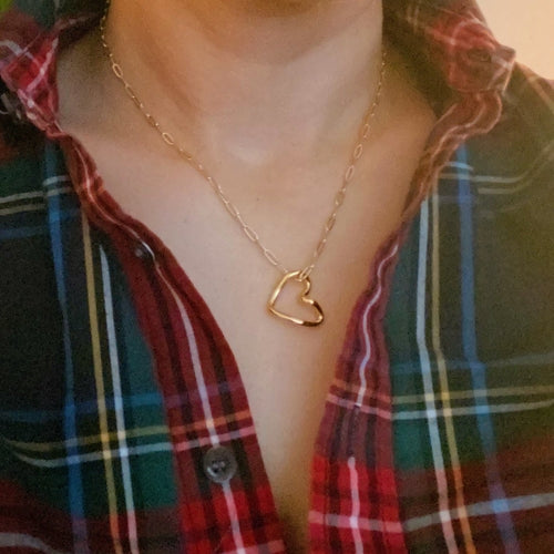 Heart And Chain Gold Necklace