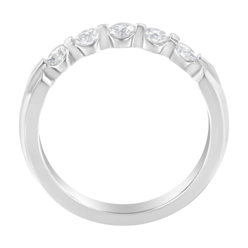 14K White Gold 1.2 CTW Diamond 5-Stone Band Ring