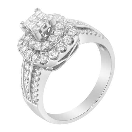 14K White Gold Diamond Vintage Ring