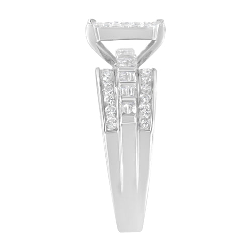 10KT White Gold Diamond Composite Ring