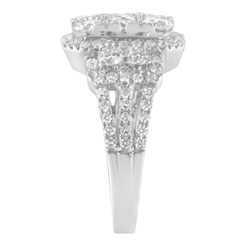 14K White Gold 2 1/4 CTW Diamond Cocktail Cluster Ring