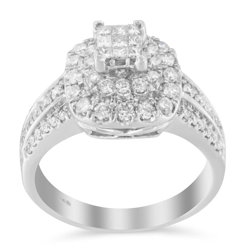 14K White Gold Diamond Vintage Ring