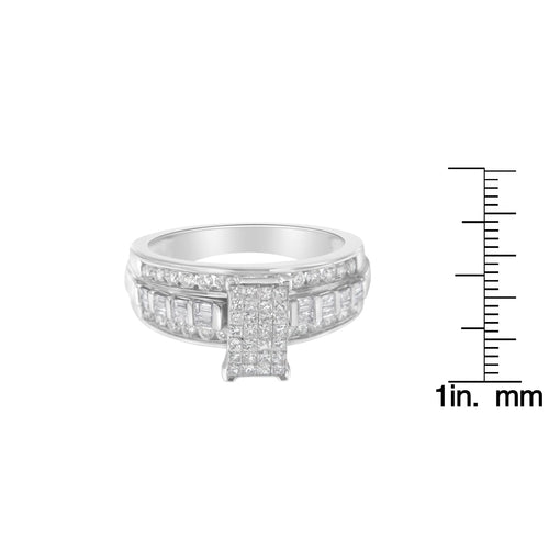 10KT White Gold Diamond Composite Ring