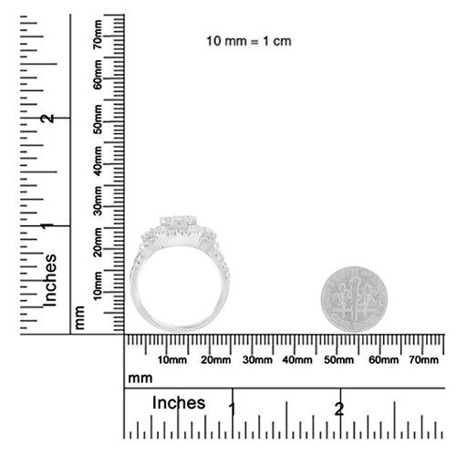 14K White Gold 2 1/4 CTW Diamond Cocktail Cluster Ring