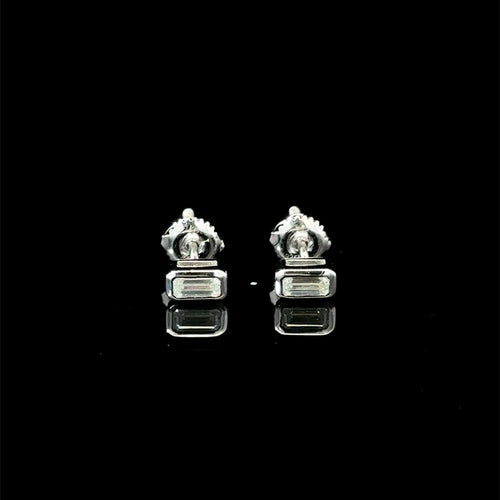 Moissanite 0.50CT Rhodium Earring
