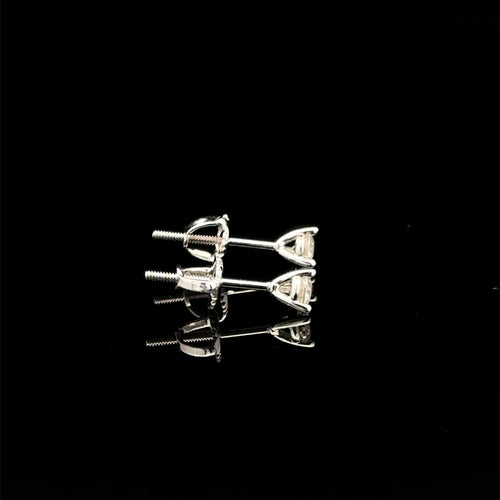 Moissanite 0.25CT Rhodium 3-Prong Earrings