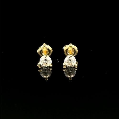 Moissanite 0.50CT Gold 3-Prong Earrings