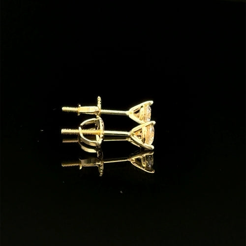 Moissanite 0.50CT Gold 3-Prong Earrings