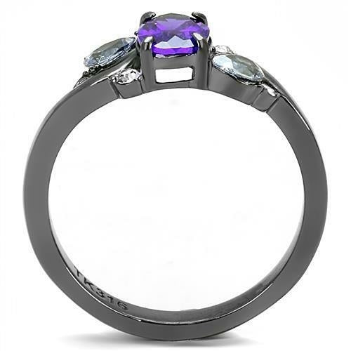 IP Light Black Stainless Steel Ring-AAA Grade