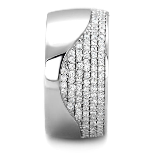 Rhodium Sterling Silver Ring with AAA Grade CZ
