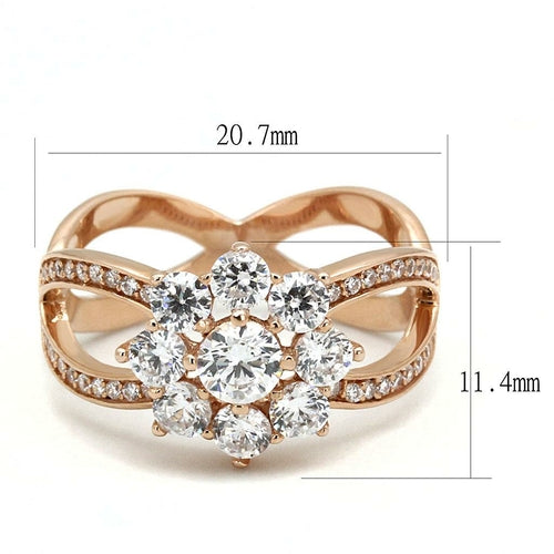 Rose Gold Sterling Silver Ring-AAA Grade CZ