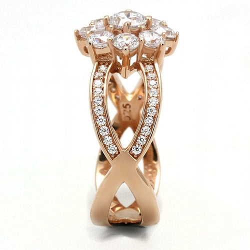 Rose Gold Sterling Silver Ring-AAA Grade CZ