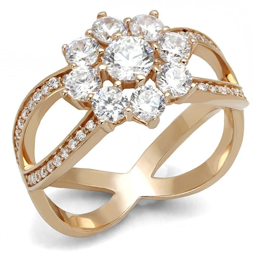 Rose Gold Sterling Silver Ring-AAA Grade CZ