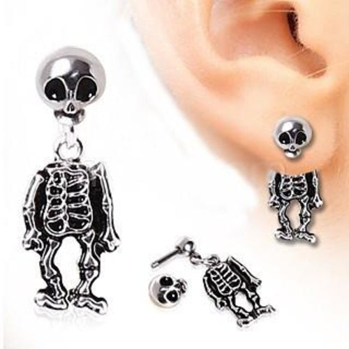 Skeleton Dangle Two-Part Earrings