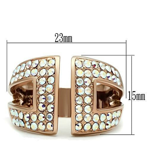 Rose Gold Brass Ring with Top Grade Crystal