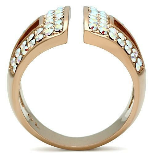 Rose Gold Brass Ring with Top Grade Crystal