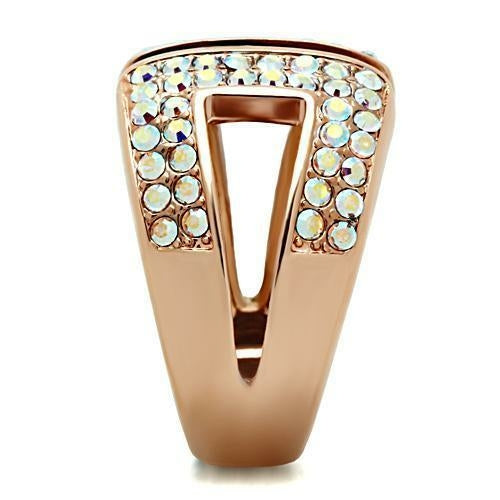 Rose Gold Brass Ring with Top Grade Crystal