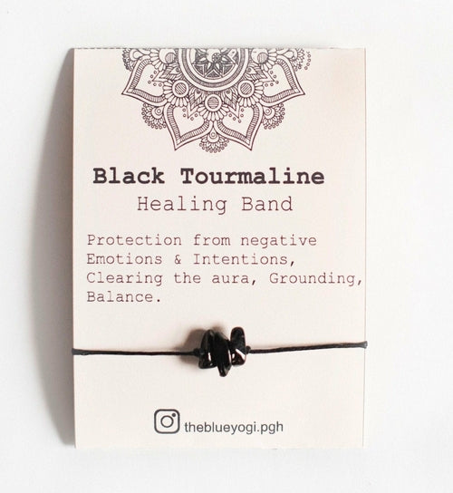 Raw Black Tourmaline Gemstone Healing Band