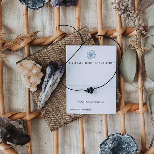 Raw Black Tourmaline Gemstone Healing Band