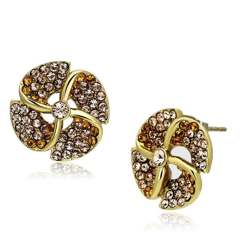 Gold and Amber Womens Earrings