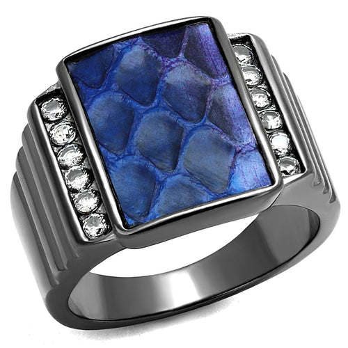 Scales Light Black Stainless Steel Ring